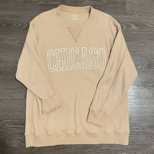 Aerie Oversized Chicago Waffleknit Crewneck